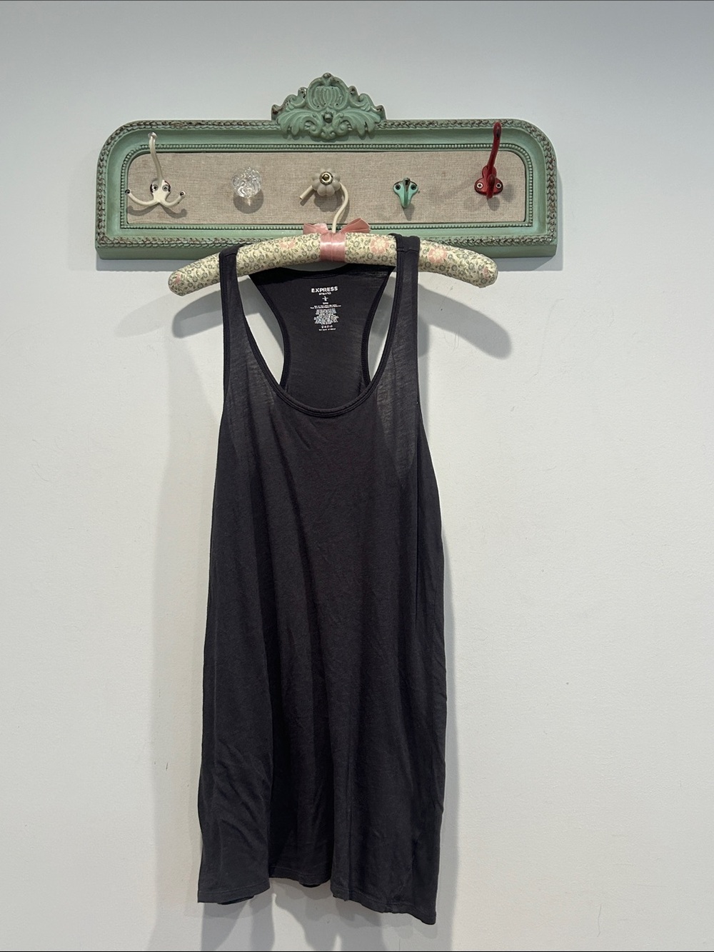Express cotton modal gun metal grey Racerback Tank Top women’s size large